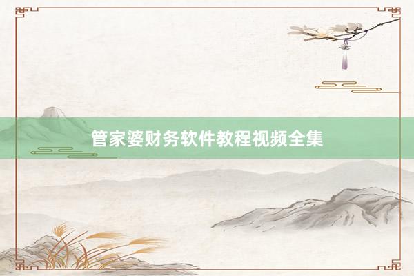 管家婆财务软件教程视频全集